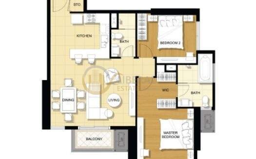 LTH6246 – Villa Asoke FOR SALE 2 beds 2 baths size 81 Sq.M. MRT Phetchaburi station ONLY 11.5 MB