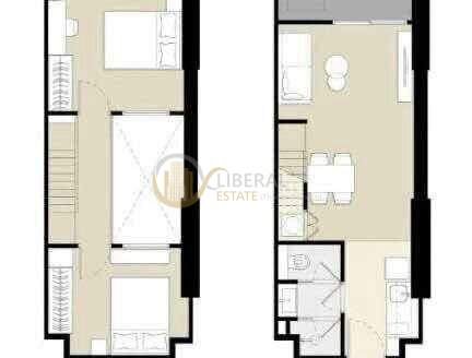 LTH16337 – Duplex Condo for Rent | Culture Chula | Near BTS Sala Daeng | 57 Sq.m. | 2 Beds | 1 Bath | 60K/Month